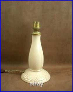 Pied De Lampe Art Deco Ceramique Craquelee 1930 Signature A Identifier
