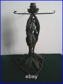 Pied De Lampe Art Deco Fer Forge Martele Style E Brandt Paul Kiss Morin Et Bost