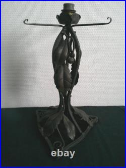 Pied De Lampe Art Deco Fer Forge Martele Style E Brandt Paul Kiss Morin Et Bost