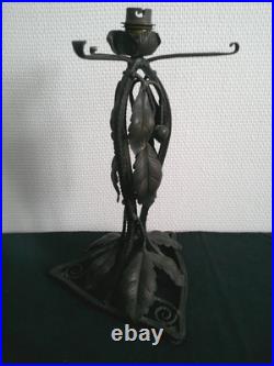 Pied De Lampe Art Deco Fer Forge Martele Style E Brandt Paul Kiss Morin Et Bost