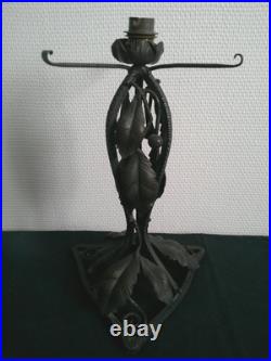 Pied De Lampe Art Deco Fer Forge Martele Style E Brandt Paul Kiss Morin Et Bost