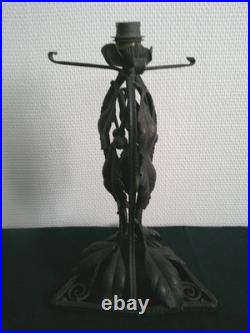 Pied De Lampe Art Deco Fer Forge Martele Style E Brandt Paul Kiss Morin Et Bost