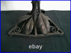 Pied De Lampe Art Deco Fer Forge Martele Style E Brandt Paul Kiss Morin Et Bost