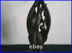 Pied De Lampe Art Deco Fer Forge Martele Style E Brandt Paul Kiss Morin Et Bost