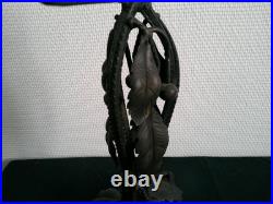 Pied De Lampe Art Deco Fer Forge Martele Style E Brandt Paul Kiss Morin Et Bost
