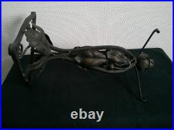 Pied De Lampe Art Deco Fer Forge Martele Style E Brandt Paul Kiss Morin Et Bost