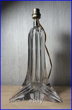 Pied De Lampe En Style Art Deco Saint Louis En Cristal De France. 32cm. 1940