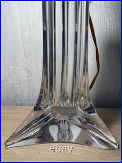 Pied De Lampe En Style Art Deco Saint Louis En Cristal De France. 32cm. 1940