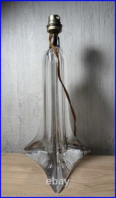 Pied De Lampe En Style Art Deco Saint Louis En Cristal De France. 32cm. 1940