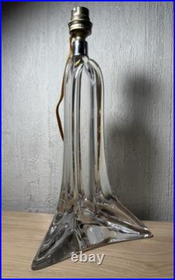 Pied De Lampe En Style Art Deco Saint Louis En Cristal De France. 32cm. 1940