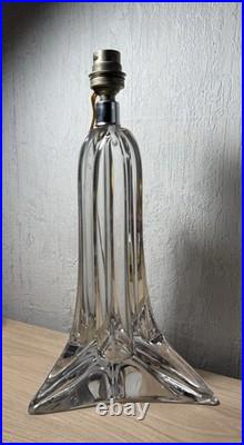 Pied De Lampe En Style Art Deco Saint Louis En Cristal De France. 32cm. 1940