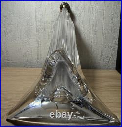 Pied De Lampe En Style Art Deco Saint Louis En Cristal De France. 32cm. 1940