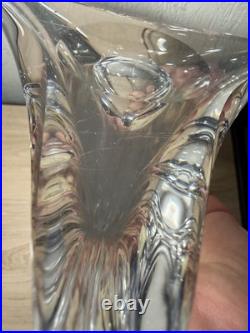 Pied De Lampe En Style Art Deco Saint Louis En Cristal De France. 32cm. 1940