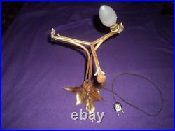 Pied De Lampe Laiton Art Nouveau/deco Majorelle Pate De Verre Daum Galle Muller