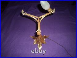 Pied De Lampe Laiton Art Nouveau/deco Majorelle Pate De Verre Daum Galle Muller