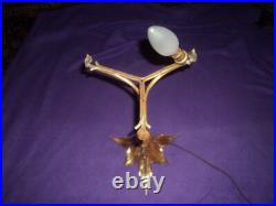 Pied De Lampe Laiton Art Nouveau/deco Majorelle Pate De Verre Daum Galle Muller