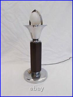 Pied Lampe Art Deco Moderniste Bauhaus Palissandre Vintage Antique Lamp XX