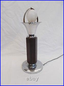 Pied Lampe Art Deco Moderniste Bauhaus Palissandre Vintage Antique Lamp XX