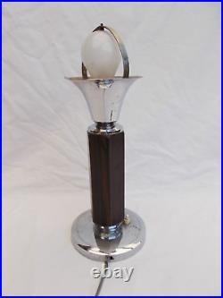 Pied Lampe Art Deco Moderniste Bauhaus Palissandre Vintage Antique Lamp XX