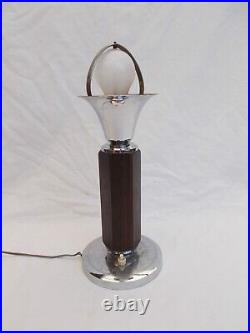 Pied Lampe Art Deco Moderniste Bauhaus Palissandre Vintage Antique Lamp XX