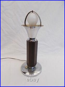 Pied Lampe Art Deco Moderniste Bauhaus Palissandre Vintage Antique Lamp XX