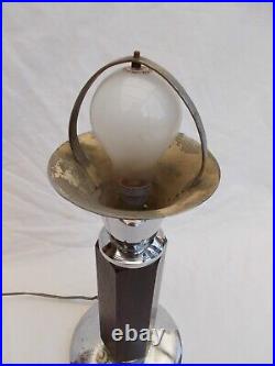 Pied Lampe Art Deco Moderniste Bauhaus Palissandre Vintage Antique Lamp XX