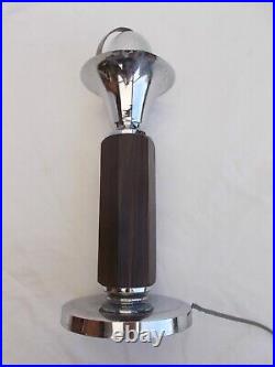 Pied Lampe Art Deco Moderniste Bauhaus Palissandre Vintage Antique Lamp XX