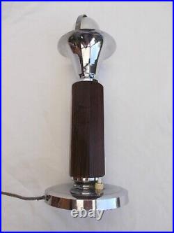 Pied Lampe Art Deco Moderniste Bauhaus Palissandre Vintage Antique Lamp XX