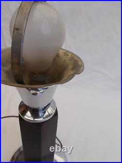 Pied Lampe Art Deco Moderniste Bauhaus Palissandre Vintage Antique Lamp XX