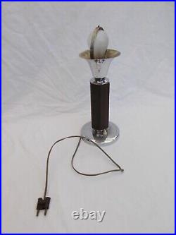 Pied Lampe Art Deco Moderniste Bauhaus Palissandre Vintage Antique Lamp XX