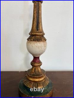 Pied Lampe Ouf Autruche Vintage Bougeoir Art Déco Bois Doré Vénitien Florentien