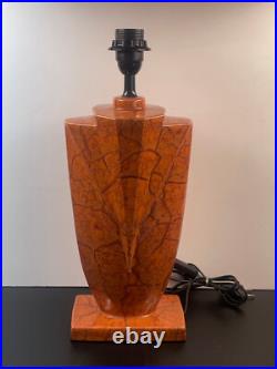 Pied de Lampe en Céramique style Art déco Faux Marbre Corail 45 cm ht de Douille
