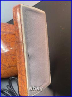 Pied de Lampe en Céramique style Art déco Faux Marbre Corail 45 cm ht de Douille