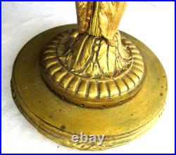 Pied de lampe Napoléon III en bronze doré, style Empire, 3 cygnes