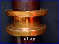 Pied de lampe art déco bois cuivre fleurs stylisées 1925 lamp design 52cm