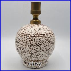 Pied de lampe céramique crispée émaillée dans le goût de Jean Besnard Art Déco