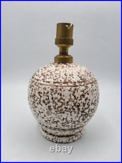 Pied de lampe céramique crispée émaillée dans le goût de Jean Besnard Art Déco