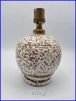Pied de lampe céramique crispée émaillée dans le goût de Jean Besnard Art Déco