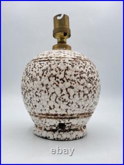 Pied de lampe céramique crispée émaillée dans le goût de Jean Besnard Art Déco