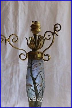 Pied de lampe en pâte de verre signé LEGRAS -1910