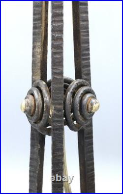 Pied de lampe fer forgé Art Déco Majorelle Dubois pour obus Muller Daum