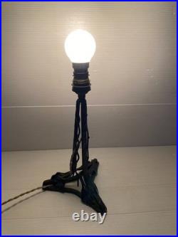 Pied de lampe fer forgé décor Gingko Biloba Art Nouveau Déco