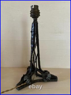 Pied de lampe fer forgé décor Gingko Biloba Art Nouveau Déco