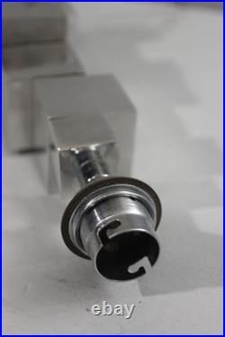 Pied de lampe moderniste modulable cubes acier chromé style Adnet Art Déco 1930s