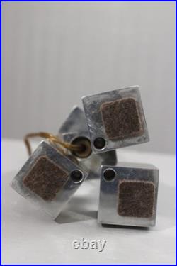 Pied de lampe moderniste modulable cubes acier chromé style Adnet Art Déco 1930s