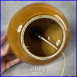 Pied de lampe vintage céramique ocre Haut. 20.5 cm