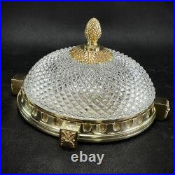 Plafonnier Art déco Bronze Gold Original France, Lampe Deckenlampe Ø 29 cm E14