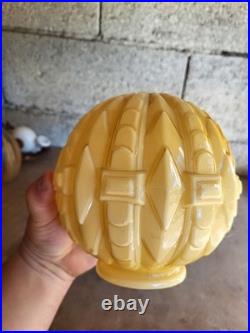 Plafonnier, Lampe En Opaline Art Deco