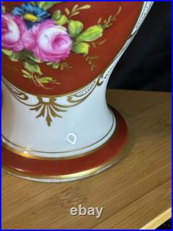 Porcelaine Limoges Art Déco Grande lampe en porcelaine Décor floral 1930