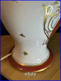 Porcelaine Limoges Art Déco Grande lampe en porcelaine Décor floral 1930